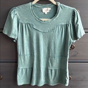 Distressed Green Women's Top